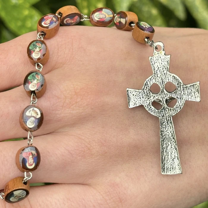 Saints of Ireland Rosary Keychain