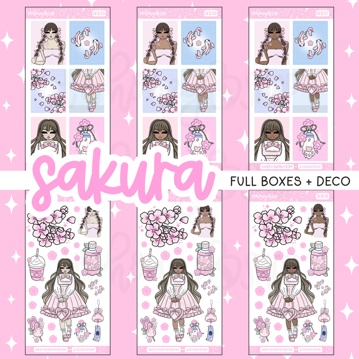 Sakura | 8 Page Weekly Kit | Choose your Skin Tone!