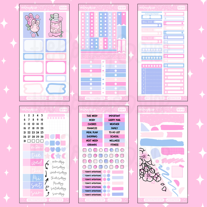 Sakura | 8 Page Weekly Kit | Choose your Skin Tone!