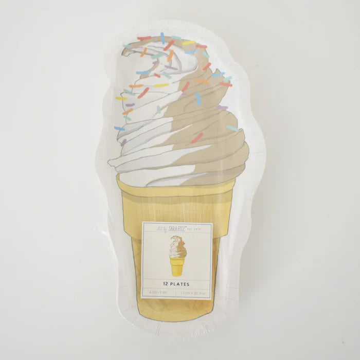 Sara Fitz Soft Serve Die Cut Paper Plates