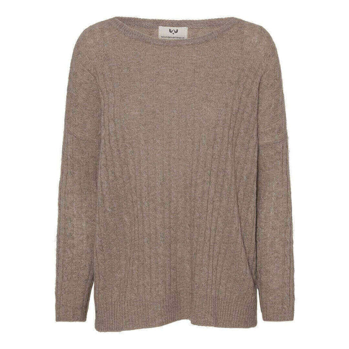 Scandinavianlux cashmere pullover i blå kabelstrik til damer