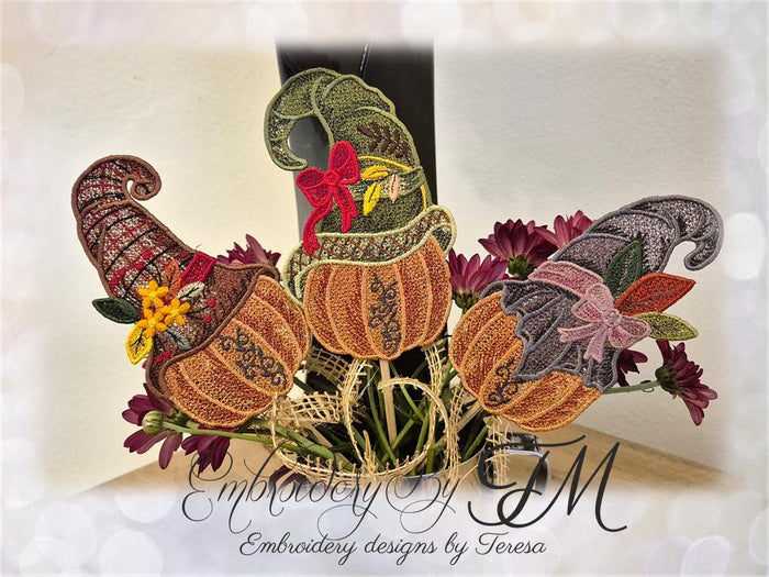 Set Pumpkin Thanksgiving / 5x7 hoop/ two variations