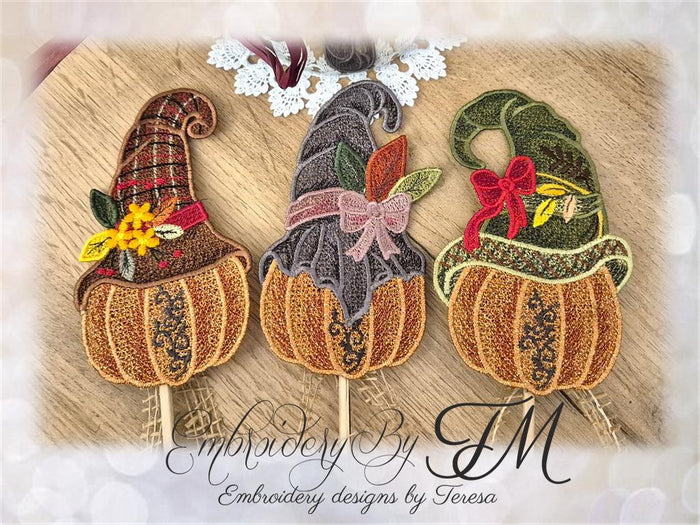 Set Pumpkin Thanksgiving / 5x7 hoop/ two variations