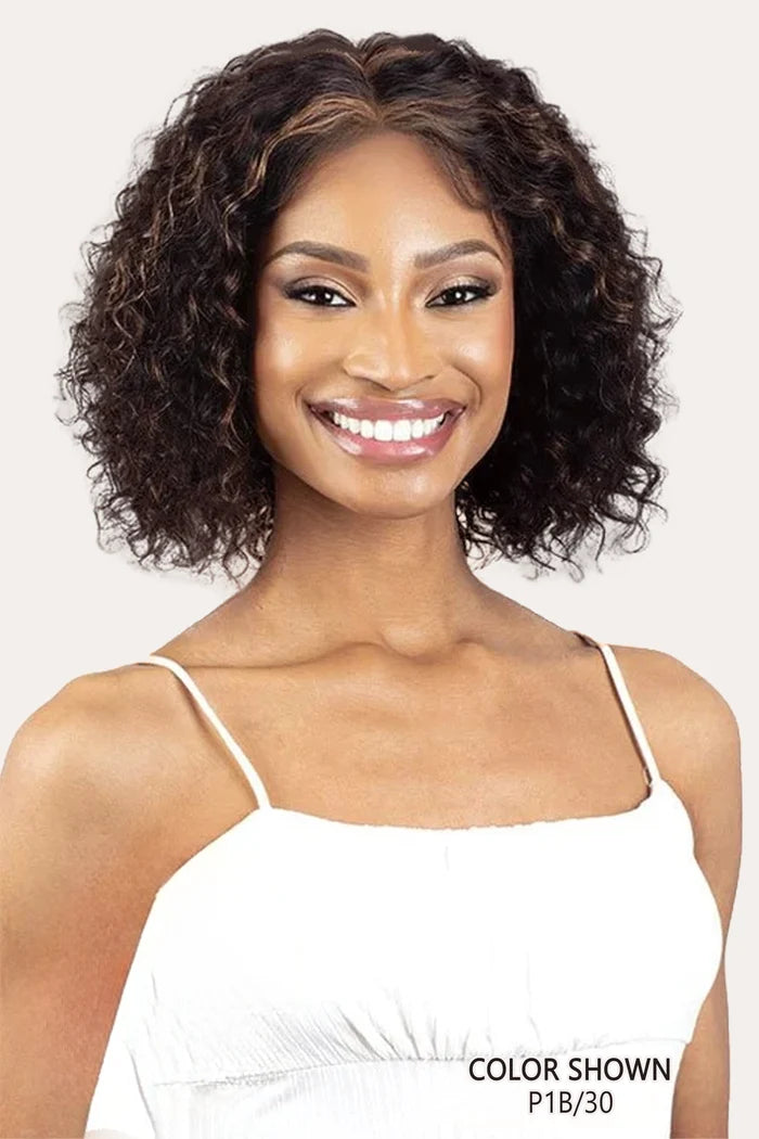 SHAKE N GO GLOSSY HD HUMAN HAIR LACE FRONT WIG -  DEEP 12"