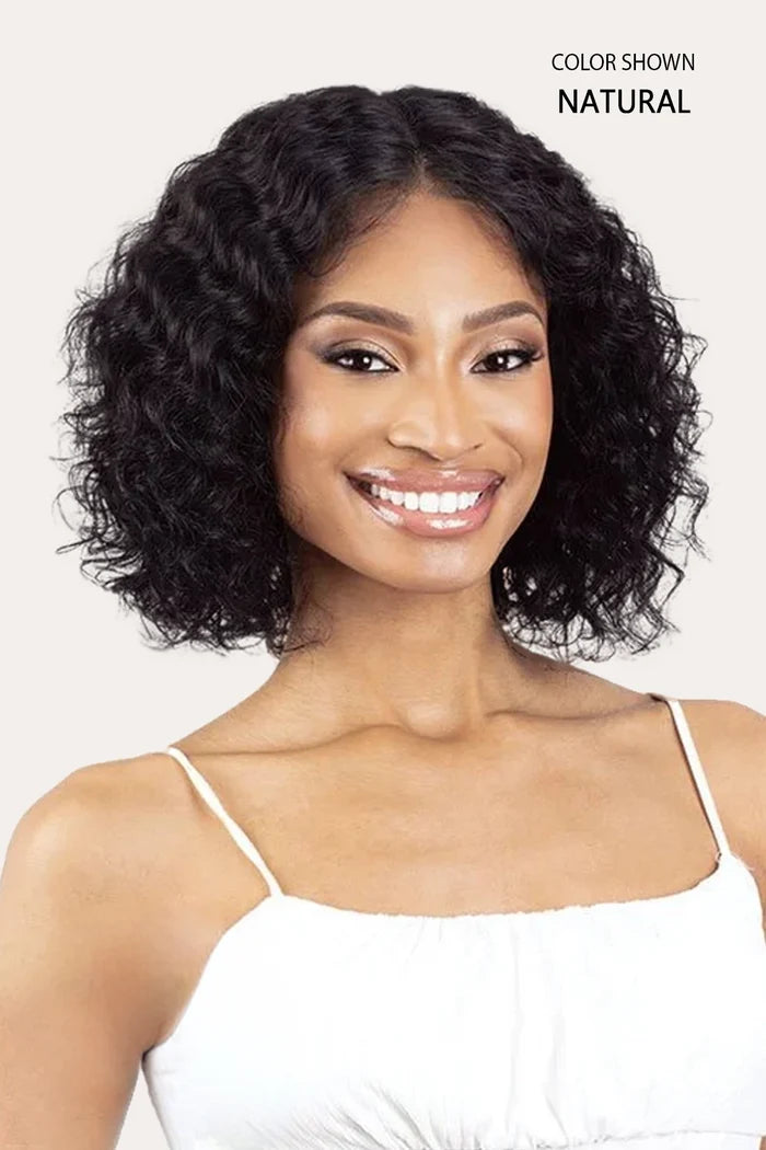 SHAKE N GO GLOSSY HD HUMAN HAIR LACE FRONT WIG -  DEEP 12"