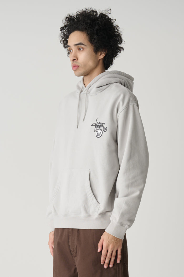 Shawn Dot Hooded Fleece - Washed Grey