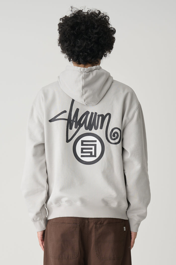 Shawn Dot Hooded Fleece - Washed Grey