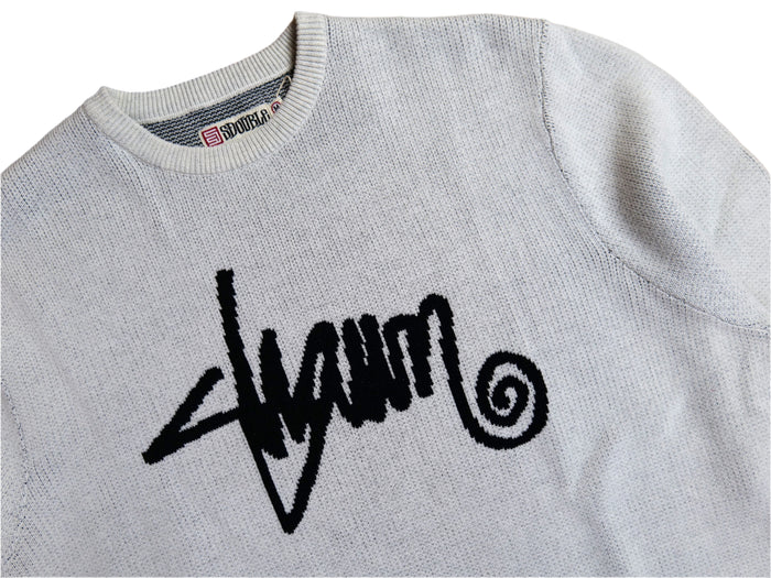 Shawn Script Knit - White