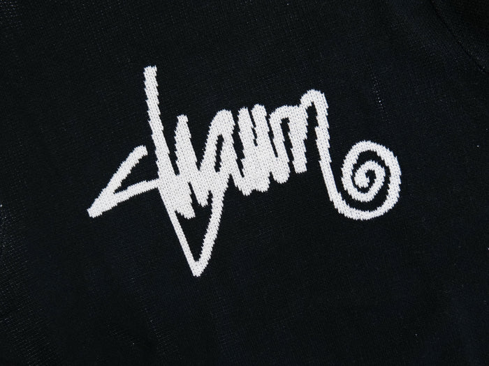 Shawn Script Knit Sweater - Black