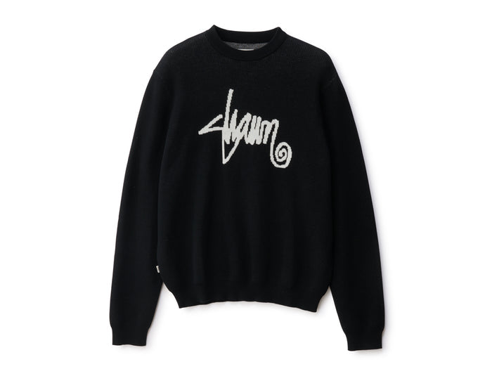 Shawn Script Knit Sweater - Black