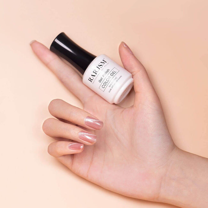 RARJSM ®Sheer Pink French Velvet Jelly Cat Eye Nail Gel Polish 15ml