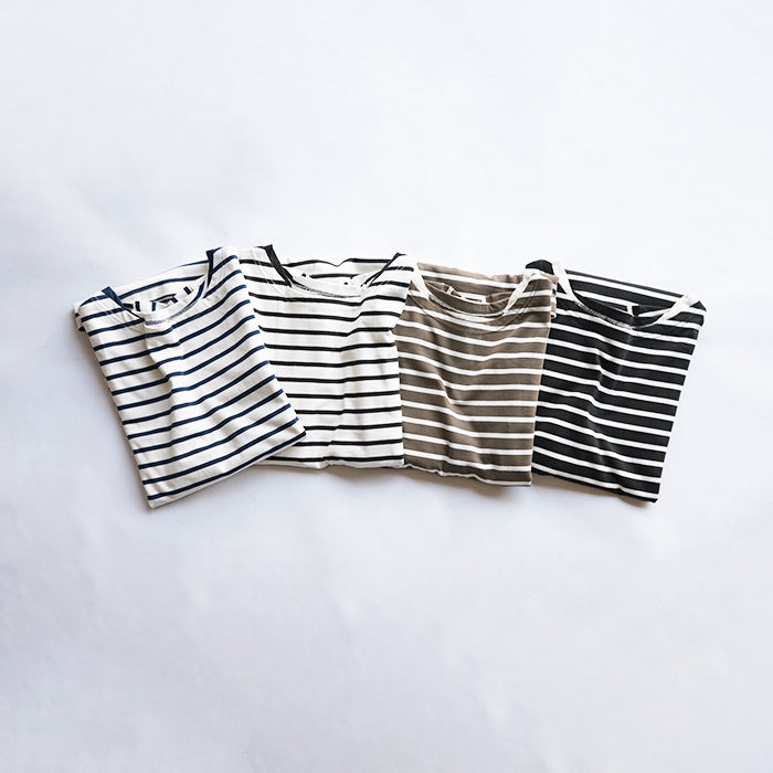 Si　LS BOATNECK BORDER TEE