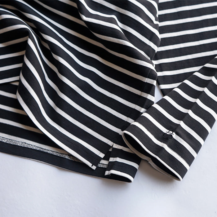 Si　LS BOATNECK BORDER TEE