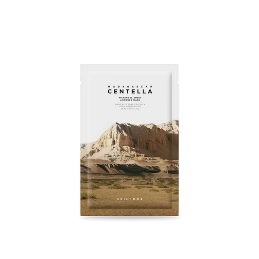 SKIN1004 Madagascar Centella Water gel Sheet Ampoule Mask قناع ورقي بالسنتيلا والجلسرين والبابونج للتهدئة و الترطيب من سكن ١٠٠٤