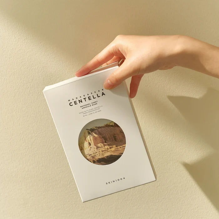 SKIN1004 Madagascar Centella Water gel Sheet Ampoule Mask قناع ورقي بالسنتيلا والجلسرين والبابونج للتهدئة و الترطيب من سكن ١٠٠٤