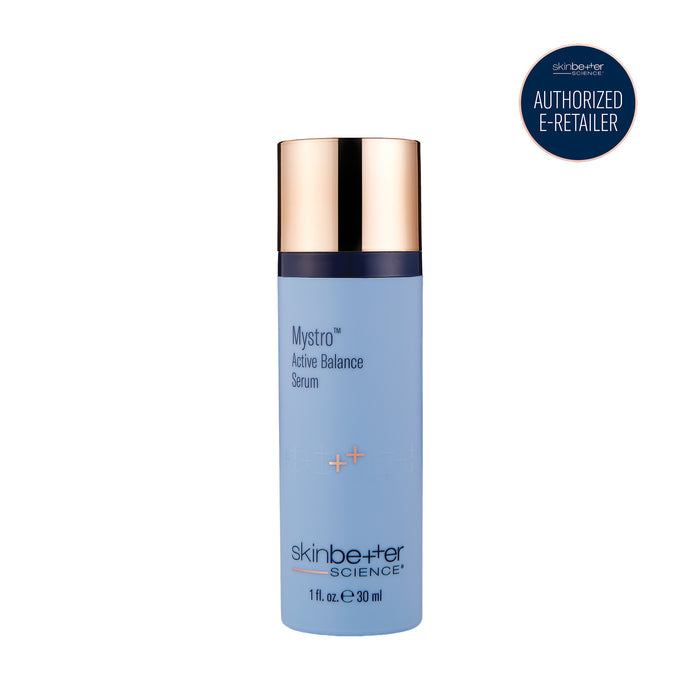 skinbetter Mystro Active Balance Serum 30 ml bottle with gold cap and blue packaging