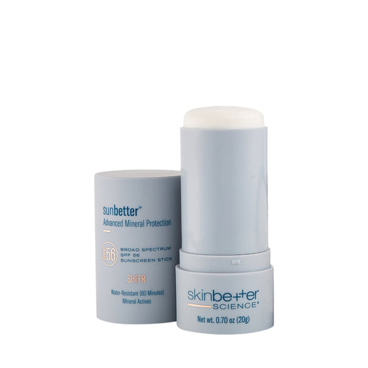 skinbetter sunbetter SHEER SPF 56 mineral sunscreen stick with packaging