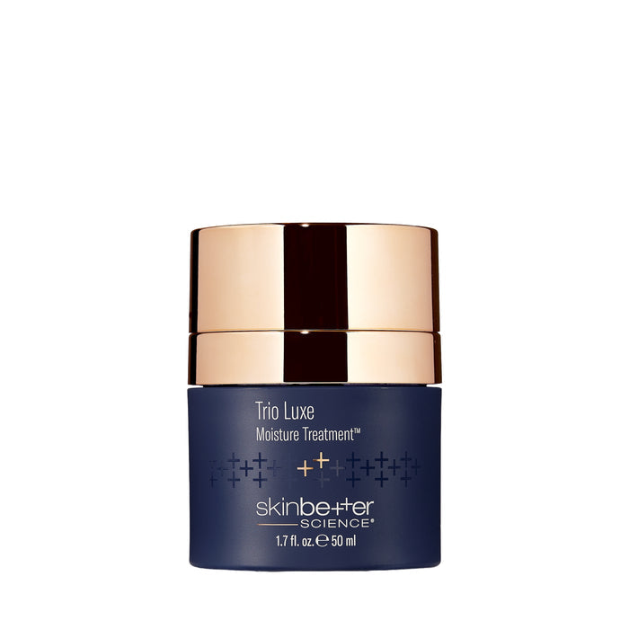 Skinbetter Trio Luxe Moisture Treatment 50 ml jar with gold cap and navy label