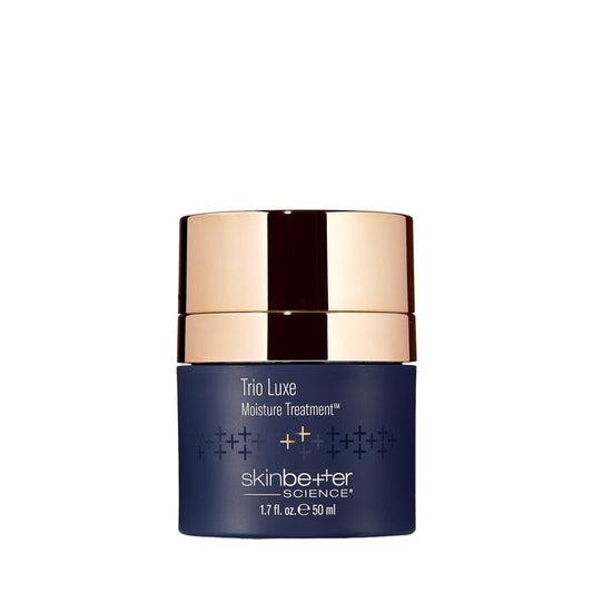 Skinbetter Trio Luxe Moisture Treatment 50 ml jar with gold cap and navy label