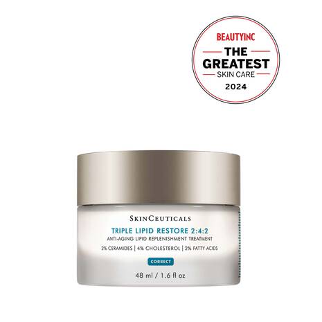 SkinCeuticals Triple Lipid Restore 2:4:2 cream jar with BeautyInc The Greatest Skin Care 2024 seal