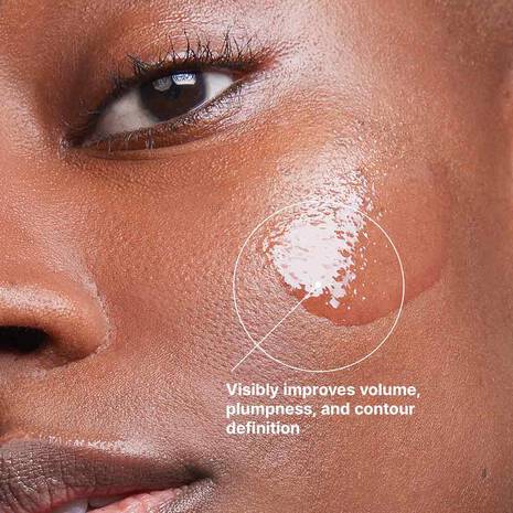 SkinCeuticals serum on cheek, visibly improves volume, plumpness, and contour definition