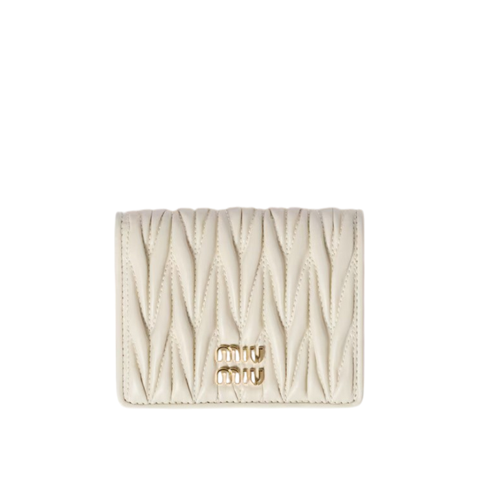 Small matelassé nappa leather wallet