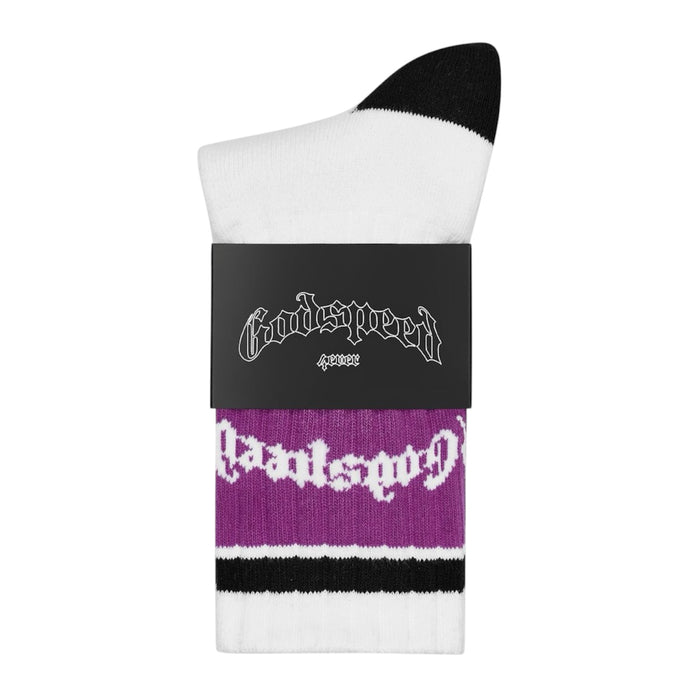 Socks Godspeed OG Logo Striped White/Purple