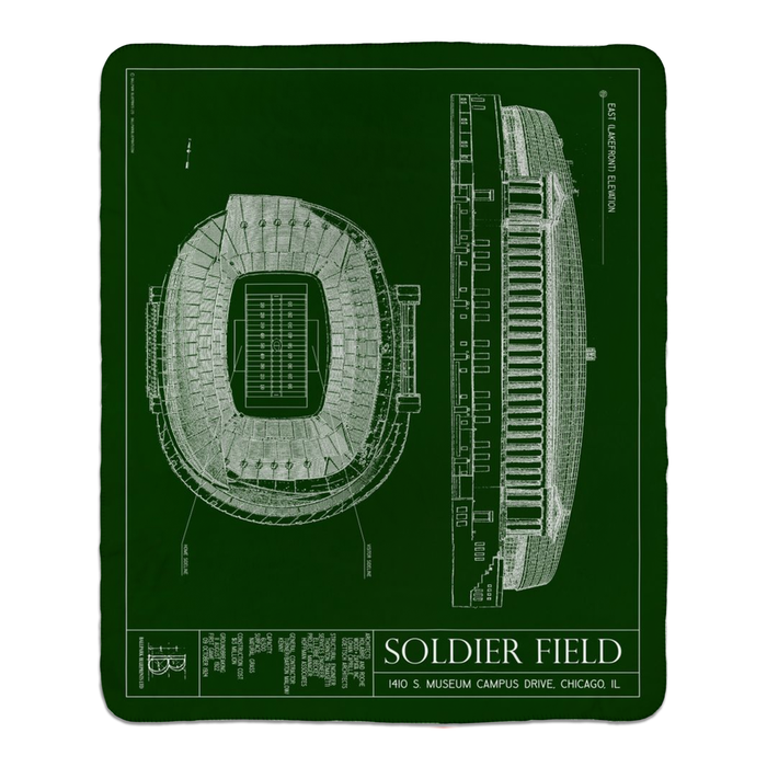 Soldier Field St Patricks Day Fleece Sherpa Blankets