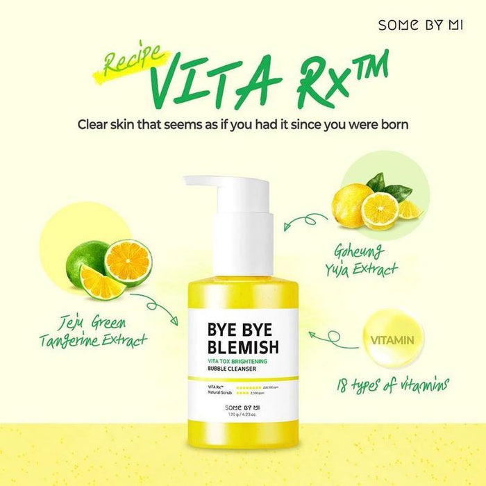 SOME BY MI BYE BYE Blemish Vita Tox Brightening Bubble Cleanser غسول الفقاعات باليوجا