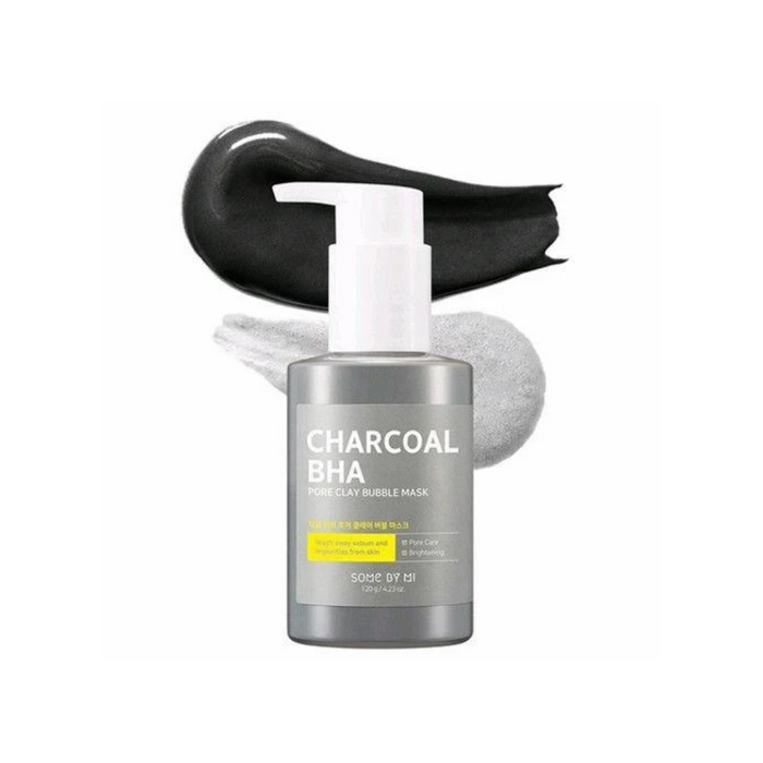 SOME BY MI Charcoal BHA Pore Clay Bubble Mask is a multi-action mask that deeply cleanses and purifies the skin. Formulated with 50,000 ppm of Kaolin and 30,000 ppm of Charcoal Powder, it helps absorb excess oil and unclog pores. The mask creates a gentle bubbling effect, which helps to remove impurities and dead skin cells while refining the skin’s texture. Enriched with BHA (Salicylic Acid) and soothing Centella Asiatica, it calms irritated skin, reduces breakouts, and minimizes pores. Ideal f