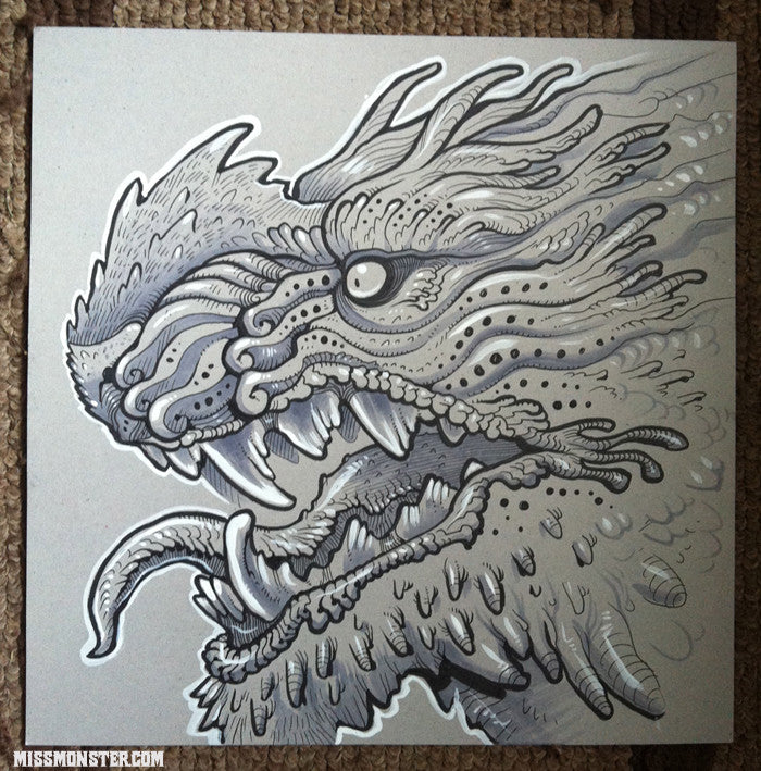SPIKE FOO DOG ORIGINAL INK DRAWING