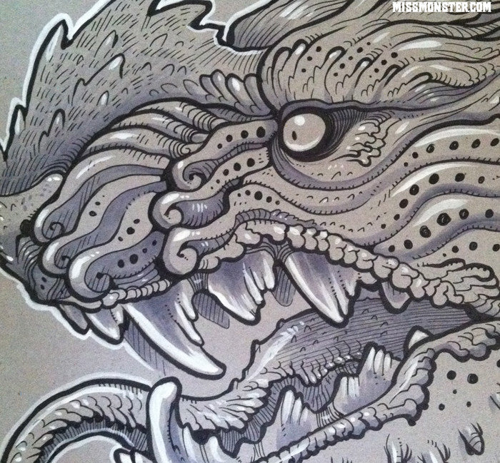 SPIKE FOO DOG ORIGINAL INK DRAWING