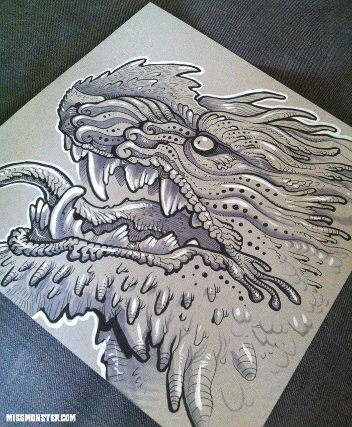 SPIKE FOO DOG ORIGINAL INK DRAWING