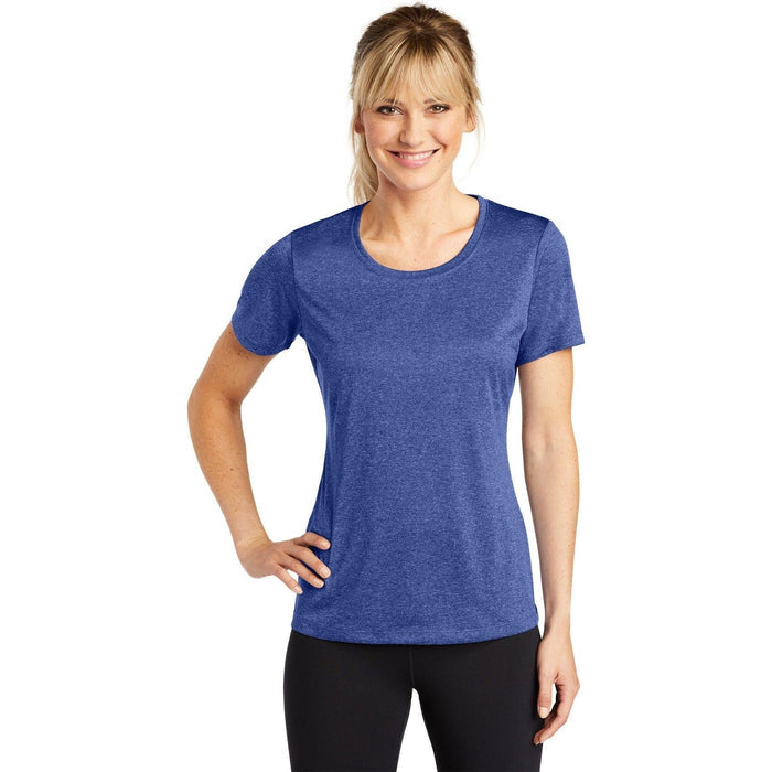 Sport-Tek Ladies Heather Contender Scoop Neck Tee-Regular-Sport-Tek-Cobalt Heather-S-Thread Logic