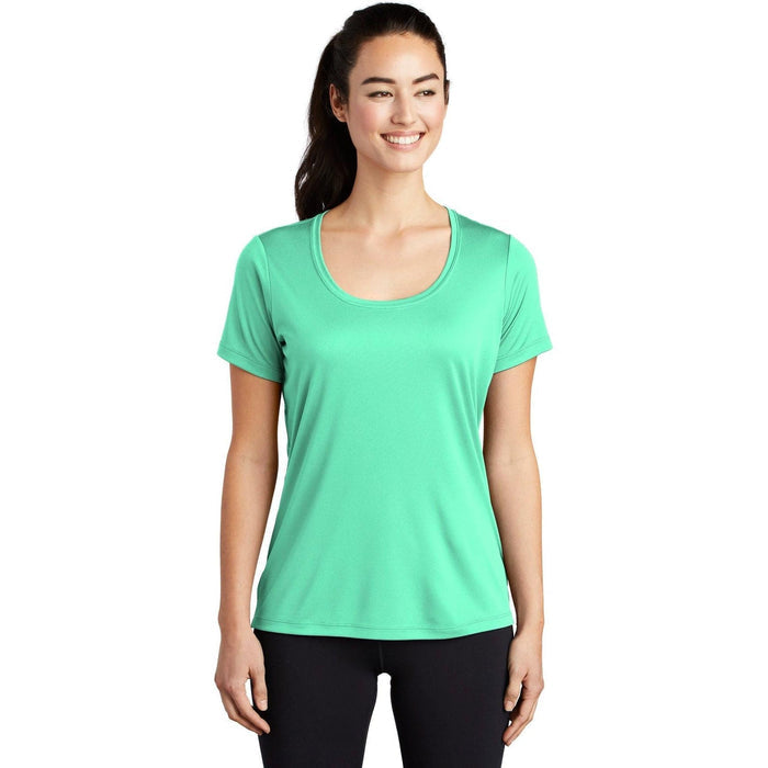 Sport-Tek Ladies Posi-Uv Pro Scoop Neck Tee-Active-Sport-Tek-Bright Seafoam-S-Thread Logic