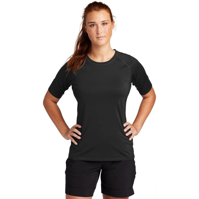 Sport-Tek Ladies Rashguard Tee-Regular-Sport-Tek-Black-S-Thread Logic