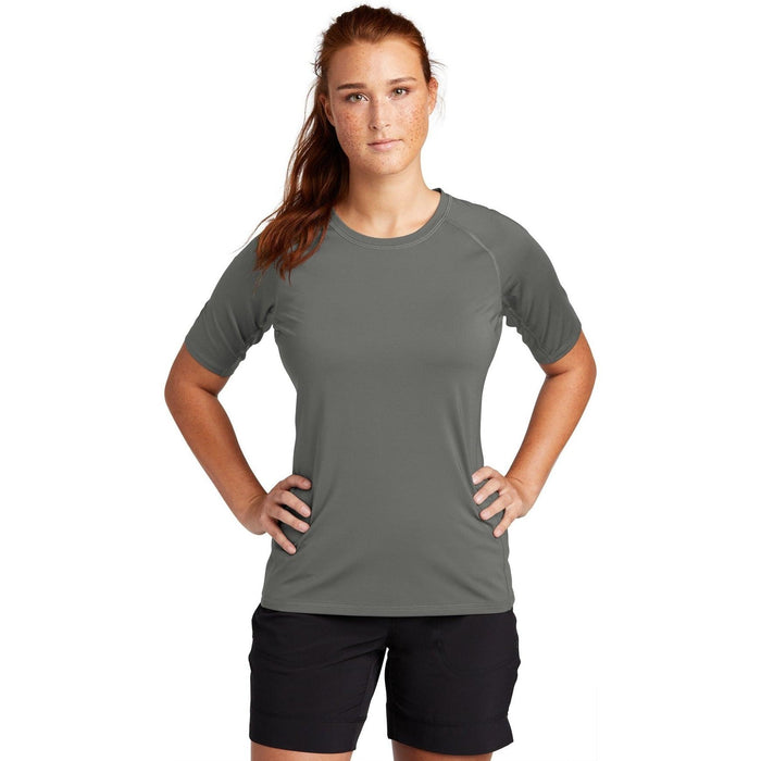 Sport-Tek Ladies Rashguard Tee-Regular-Sport-Tek-Dark Smoke Grey-S-Thread Logic