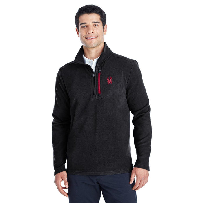 Spyder Transport Quarter-Zip Fleece Pullover-Men's Layering-Spyder-Black/Red-S-Thread Logic