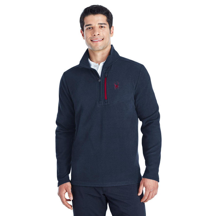 Spyder Transport Quarter-Zip Fleece Pullover-Men's Layering-Spyder-Frontier/Red-S-Thread Logic