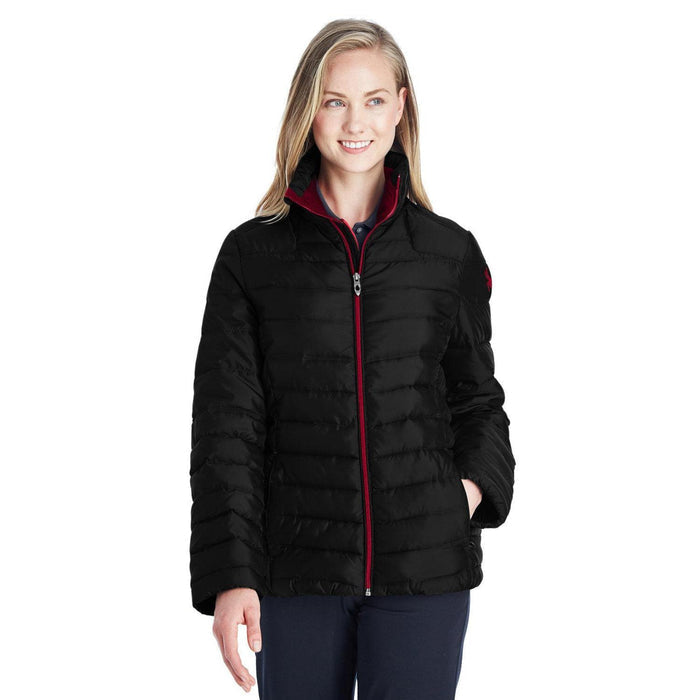 Spyder Ladies Supreme Insulated Puffer Jacket-Ladies Jackets-Spyder-Black/Red-XS-Thread Logic