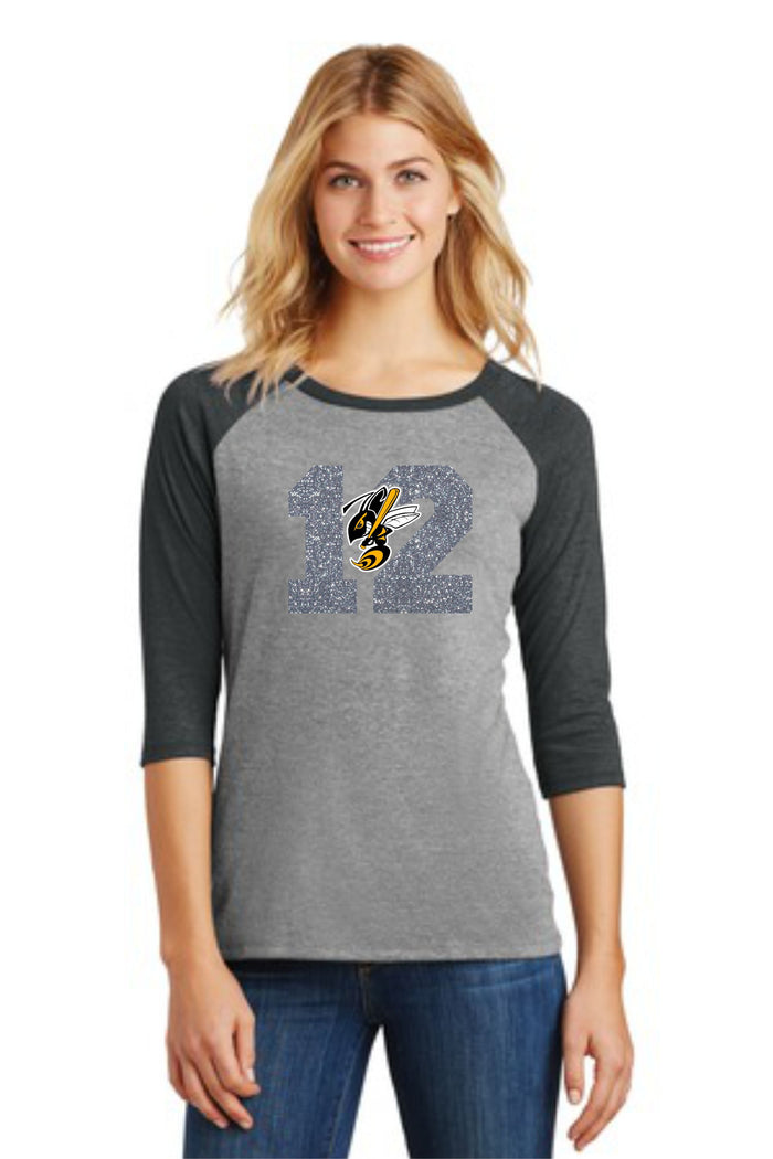 Sting Ladies Number Raglan- Matte or Glitter