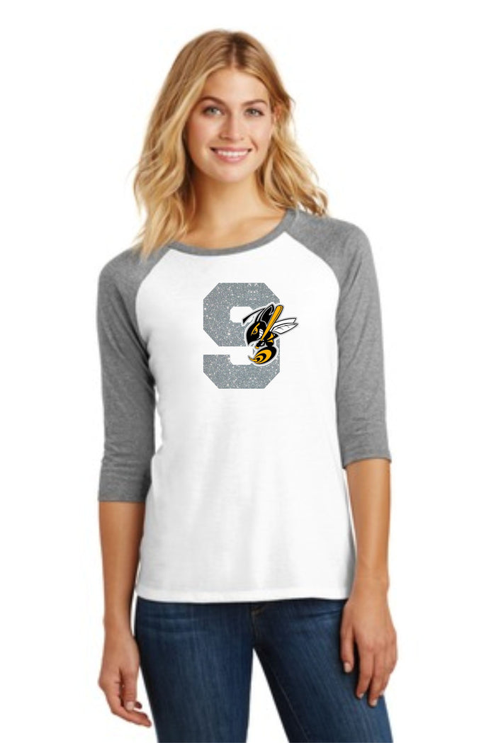 Sting Ladies Number Raglan- Matte or Glitter