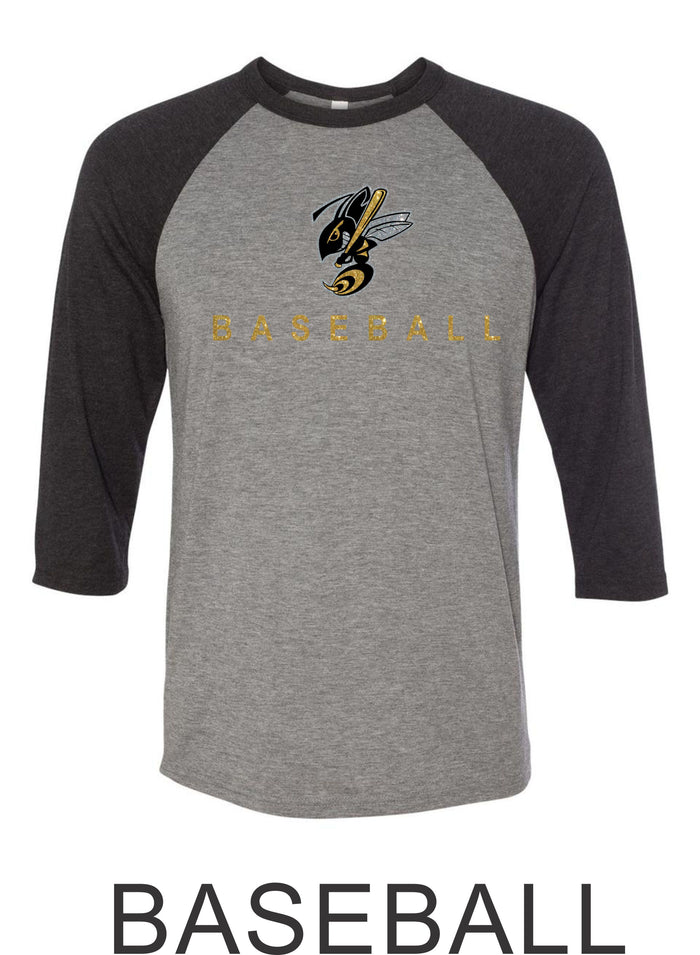 Sting Raglan Unisex T-Shirt- 2 designs- Matte and Glitter