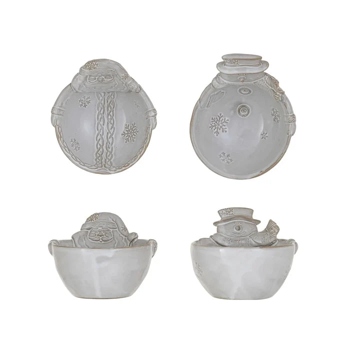 Stoneware Santa/Snowman Bowl
