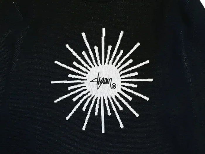 Sunburst Knit Sweater - Black