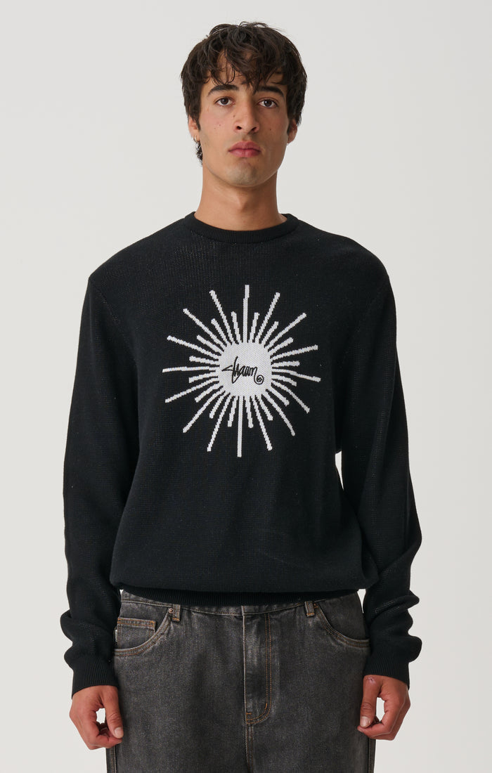 Sunburst Knit Sweater - Black