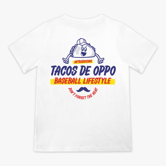 White Taco youth graphic tee — back view