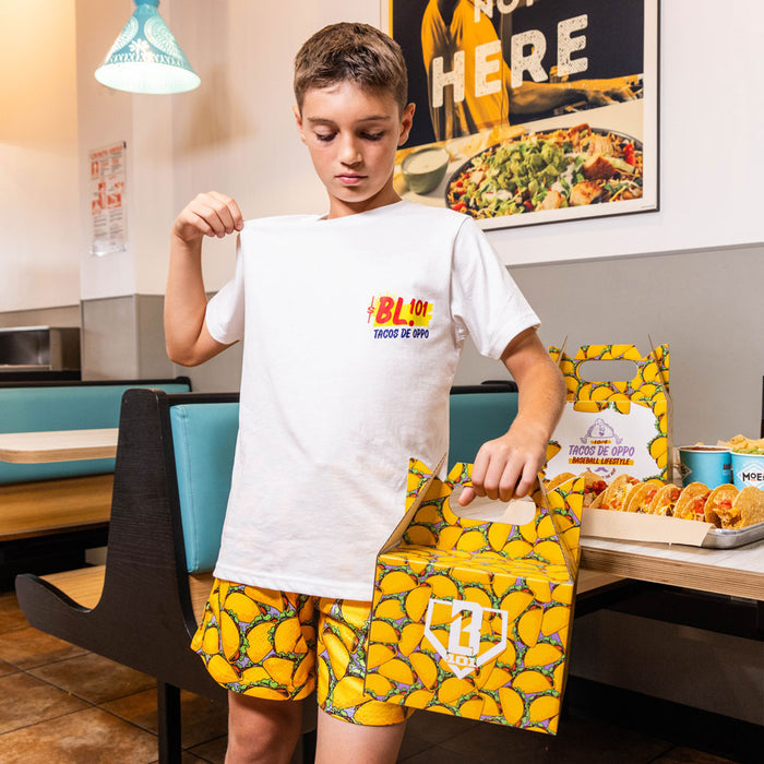 White Taco youth graphic tee — front view