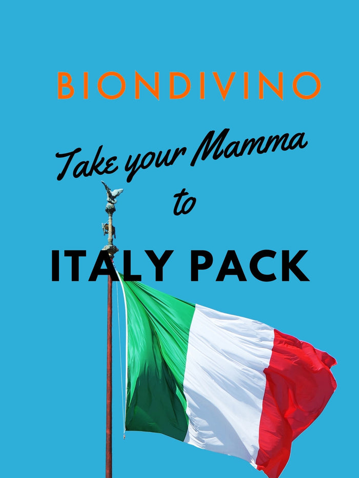 Italy sampler pack with Italian flag graphic and typography