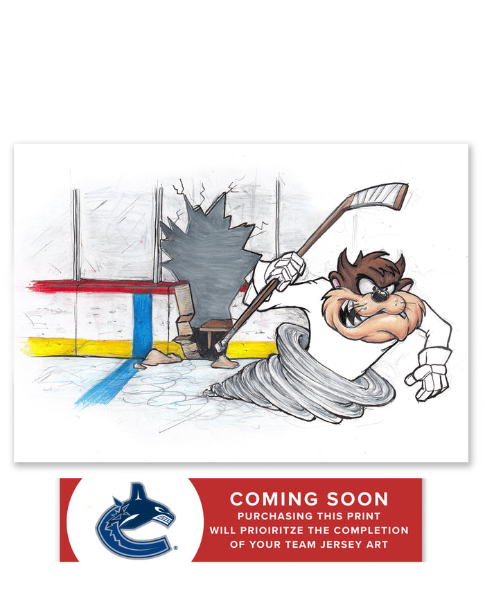 Tazmanian Line Change x NHL Canucks Tazmanian Devil Limited Edition Art Print